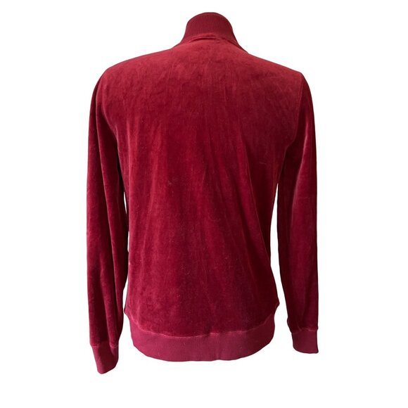 Michael Kors Red Velour Zip Up Light Tracksuit Jacket Sz Medium Front Pocket - Picture 2 of 10